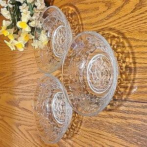 Princess House Fantasia Berry/Dessert Bowls  - Set of 3